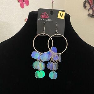 Paparazzi Iridescent Silver Hoop Earrings